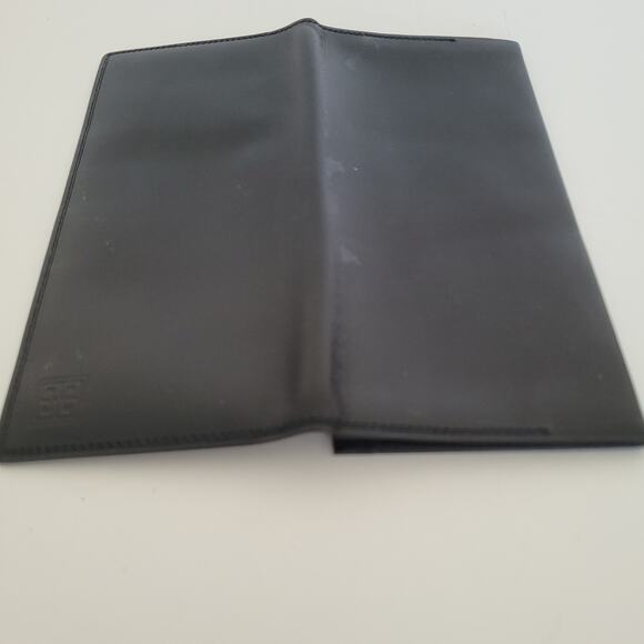 Givenchy Vintage Bifold Leather Large Wallet Black Logo Unisex Long Slim Classic - Picture 7 of 11